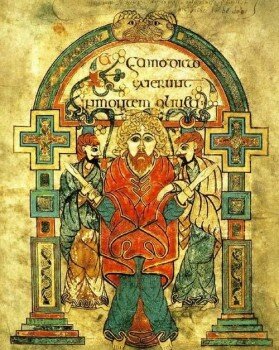 Illustration from the Book of Kells depicting the arrest of Christ